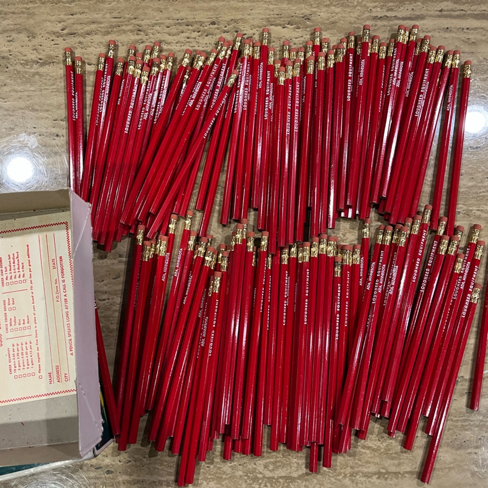 130+ vintage unused NO 2 pencils Pencils with Erasers “Lougheed Equipment Ada MN